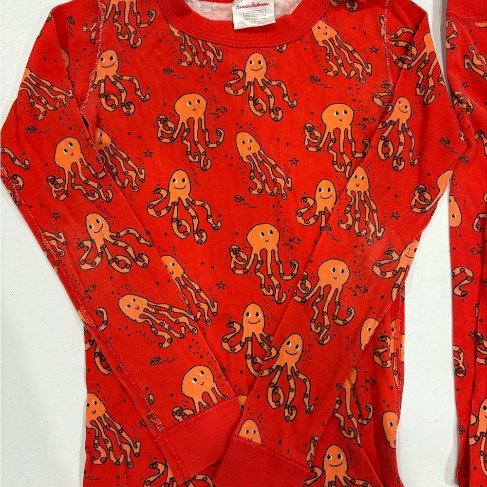 Hanna Andersson Orange Octopus Kids Pajama Set